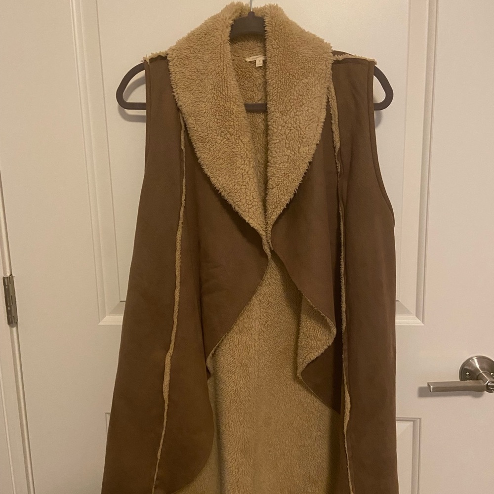 Faux-leather vest